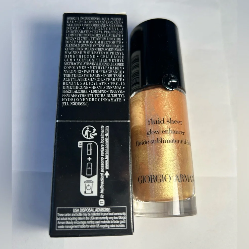 NWT🌷Armani Fluid Sheer Glow Enhancer Highlighter in “#10 Golden Bronze”